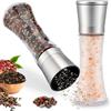 katmerio Set di 2 macina sale e pepe, pepe e macinasale, macinaspezie con meccanismo regolabile in ceramica, macina spezie in acciaio inox per spezie, pepe, sale e peperoncino