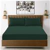 Super Dreamer Lenzuolo con angoli per letto singolo (91 x 193 cm), colore verde scuro, in microfibra in tinta unita, per letto singolo (25,4 cm), con tasca inferiore profonda 25 cm, facile da pulire, resistente