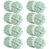 Hombys Filato di ciniglia grossa verde menta, per uncinetto e lavoro a maglia, super voluminoso, morbido, peluche, 8 confezioni Jumbo (23 m, 226,8 g ciascuna)