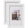 walther design Grado HI040WD - Cornice portafoto in legno, 30 x 40 cm, bianco, confezione da 2, bianco
