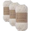 Utopia Crafts Re-Cotton Knitting Yarn, 100g Cream (Confezione da 3)