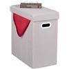 Relaxdays Pouf Contenitore per Sedersi, Coperchio Imbottito, HxLxP: 49 x 48,5 x 27 cm, Poggiapiedi a Cubo, Beige