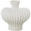 DRW Vaso da tavolo in ceramica con striature in bianco, 18 x 18 x 12 cm