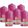 Bolsius - Candela a colonna liscia - rosa fucsia - 13 cm - 6 pezzi - candele decorative - contiene cera vegetale naturale - senza olio di palma
