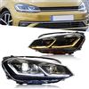 VLAND Motor VLAND Fari per Golf 7 TSI TDI R Alogena Hatchback Variant 2012-2016 [non per GTI/Xeno/R line], con indicatori dinamici, 1 coppia - Striscia argento