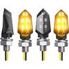 Wvxilyr 4 Pezzi Frecce LED per Moto 12V, Luci di Svolta, Motorbike indicatore, Indicatori di Direzion, Omologate per Uso Diurno e Notturno, Adatte per Moto da Strada, Scooter, ATV e Biciclette