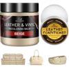 SHABEIBEI Set Riparazione Pelle Beige con 200ml di Tinta per Pelle & 100ml di Olio Nutriente - Cuir Liquido, Grasso per Pelle & Rimuovi Graffi - Riparazione per Pelle e Vinile su Divani, Mobili, Sedili Auto