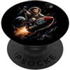 Cosmic Mischief Mission Kids Boys Girls Astronauta Monkey Rocket Funny Space Explorer Retro Fantascienza PopSockets PopGrip Adesivo