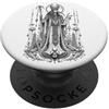 Wholesome Sketch Co Thoth Ibis Dio Antico Egitto Saggezza Monocromatica Arte PopSockets PopGrip Adesivo