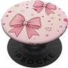 Coquette Aesthetic Cute Pink Bows Gifts Fiocchi rosa tenui Coquette Nastro Girly Estetica PopSockets PopGrip Adesivo