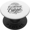 Introvert Mental Health Brain Designs Pensiero eccessivo di ansia pensare troppo in corsivo PopSockets PopGrip Adesivo