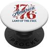 Novelty July 4th Tees America 1776 Terra dei Liberi PopSockets PopGrip Adesivo
