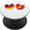 German Flag Vietnamese Flag Heart Vietnam Germania Cuore Bandiera Tedesca Bandiera Vietnamita Amore PopSockets PopGrip Adesivo