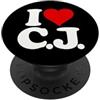 LOVE FOR C.J. CJ INITALS NAME MONOGRAM T I LOVE HEART C.J. CJ C J INITALS MONOGRAMMA NOME PopSockets PopGrip Adesivo