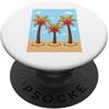 Island Bow Designs Simpatico fiocco rosa palme tropicale estate design PopSockets PopGrip Adesivo