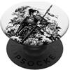 Traditional Japanese Art Style by Oyuke Donna tradizionale giapponese Samurai in stile Irezumi PopSockets PopGrip Adesivo