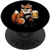 Party Animals with Sunglasses and Beer C Funny Fox Party Animal Birra & Occhiali da sole Compleanno PopSockets PopGrip Adesivo