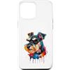 Miniature Schnauzer Puppy Lover PS Custodia per iPhone 12 Pro Max Schnauzer in miniatura colorato Splatter Art acquerello dipinto