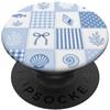 Patchwork Aesthetic Quilt Pattern Blu Bianco Costiera Estetica Estetica Patchwork Quilt Pattern PopSockets PopGrip Adesivo