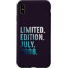 Birthday Gift Limited Edition July 2008 Custodia per iPhone XS Max Edizione Limitata Luglio 2008 Retro Vintage 2008