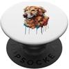 Golden Retriever Puppy Lover PS Golden Retriever Colorful Splatter Art Acquerello dipinto PopSockets PopGrip Adesivo