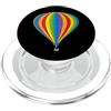 Hot Air Balloon Rainbow Balloon Adventur Avventura di aviazione arcobaleno mongolfiera colorata PopSockets PopGrip per MagSafe