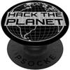 Geeksta Merce Hacker Hack the Planet - Testo grigia per hacker e programmatori PopSockets PopGrip Adesivo