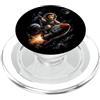 Cosmic Mischief Mission Kids Boys Girls Astronauta Monkey Rocket Funny Space Explorer Retro Fantascienza PopSockets PopGrip per MagSafe