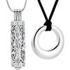 VCCWYQK Circle of Life Collana con urna per ceneri Urne commemorative in acciaio inossidabile Collana con ciondolo per cremazione gioielli per uomini e donne