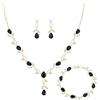 Clearine Zirconia gioielli per donne spose scintillanti goccia marquise pietra portafortuna collana orecchini bracciale per ballo di fine anno
