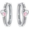 PANPOKI Orecchini a cerchio in argento Sterling 925 a forma di stella e luna, con zirconia cubica scintillante, leggeri, da donna, con confezione regalo, regalo di compleanno per mamma, 1, Argento