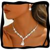 Fashband Set di collane da sposa argento ciondolo orecchini set di gioielli per la sposa matrimonio strass ballo di fine anno collane accessori per donne