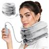 EUBSWA Collare Cervicale Gonfiabile - Trazione Cervicale Collo Professionale - Collare per Cervicale - Struttura a 3 strati con supporto per il mento - Collare Anti Cervicale - Neck Collar (Grigio Chiaro)