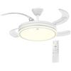 WOOX Ventilatore da Soffitto con Luce 107 cm (42), 4 Pale Retrattili, Motore DC 30W Silenzioso, LED 50W Dimmerabile senza Scatti (CCT), 6 Velocità, Estate/Inverno, Telecomando