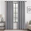 MRTREES - Tende oscuranti con occhielli, 100% oscuranti, colore grigio chiaro, lunghe, termiche, altezza 214 cm, per camera da letto e salotto, 2 pannelli, in lino, effetto naturale, 168 x 214 cm