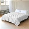 IlGruppone Piumino 4 Stagioni Matrimoniale con Calore Differenziato Modulabile Con Bottoni Clip (Bianco-Bianco)