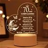 Vetbuosa Regali 70 Anni Donna, Lampada Notturna Regalo 70 Anni, Luce Notturna Idee Regalo Donna Compleanno, Regali per Mamà, Nonna, Sorelle e Amici per Compleanni e Riunioni, Da Usare nella Camera da Letto