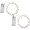 Beufee 2 pezzi di perline di perle di luci a stringa, luci di stringa di perle bianche di Natale Peal String Light Warm White Fairy Light per il matrimonio di compleanno