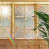 GQINGHUA Pellicola Adesiva per Vetri Box Doccia 70 x 480 cm, Tagliabile su Misura,Sicurezza Antieffrazione,Antirottura Antigraffiti, Smerigliate Pellicola Finestre, per Ufficio Bagno, Fiori E Uccelli