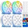 BARAKYEG Luci Piscina fuori Terra,Amzeeniu 4 Pezzi 13 LED Luci Piscina Impermeabile,luci led Subacquea con Telecomando,16 Colori RGB Luce LED Sommergibili,per piscina,vasca idromassaggio,festa,SPA,Laghetto