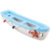 GORGECRAFT Modello di Barca A Vela in Legno 19cm Modello Vintage Blu Figurina in Miniatura per La Pesca Decorazione Mediterranea Estiva Mare Oceano Spiaggia Costiera Ornamento Casa Colonica Bagno