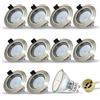 HiBay 10x Faretti LED da Incasso per Cartongesso GU10 220V 5W Bianco Caldo 3000K Faretti LED Soffitto Incasso per Interni Acciaio Inossidabile Rotonda con Lampadine e Portalampada GU10