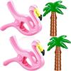 IHLOOTD Mollette per Telo Mare,4 pezzi Pappagallo e fenicottero Spiaggia Clip per Asciugamani,Fermagli per Asciugamani,Pinze per Telo Mare,Adatto per sedie a sdraio da spiaggia, spiaggia,piscina,giardino (B)