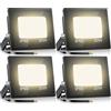 YIQIBRO Faretto LED da Esterno 20W, 4 Pezzi 2000LM Super Luminoso Faro LED 3200K Blanc Calda, Impermeabile IP65 Faretti per Giardino, Terrazza, Cortile, Vialetto, Patio