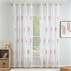 MIULEE Tende per Interni Moderne 2 Pezzi 140x160 CM, Voile Tenda Finestra Interno Salotto, Tenda Trasparente con Ricami a Foglie Bianche e Rosa, Fantasia Tende Camera da Letto Soggiorno Occhielli