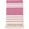 Generico Telo Mare 100x180 cm con Frange - Asciugamano Spiaggia in Cotone - Morbido, Assorbente, Leggero - 6 Colori Disponibili (Rosa)