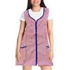 Russo Tessuti Grembiule Vestaglia Cerniera Casa Granny Prendisole Copriabito Zip Tasca Pulizie M Multicolor