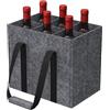 Lifewit Borse Portabottiglie con Manici, Porta Bottiglie in Feltro Resistente con 6 Scomparti, Trasportatore per 6 Bottiglie da 1,5 L di Vino, Birra, Champagne, 30 x 20 x 26 cm