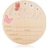 Ajcotahm Hello World - Cartello in legno per neonato, 15 cm, con farfalla rosa, bacheca di benvenuto per neonati, ragazzi, ragazze, accessori per foto, baby shower, ospedale, asilo nido (bianco)