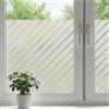 shinfly Pellicola per finestra con strisce diagonali, 60 x 200 cm, opaca, pellicola in vetro smerigliato, autoadesiva, statica, anti-UV, privacy e privacy